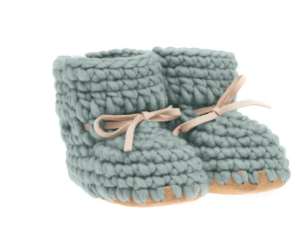 Baby Booties - Sweater Moccs - Sage Green