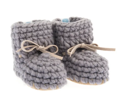 Baby Booties - Sweater Moccs - Grey