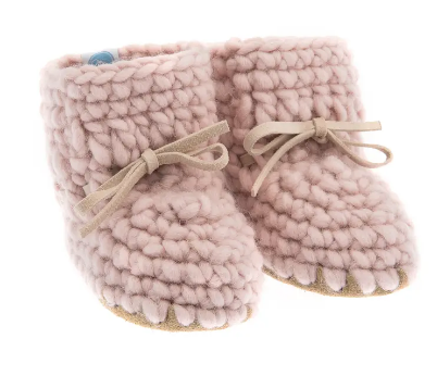 Baby Booties - Sweater Moccs - Pink