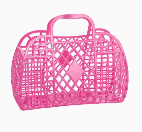 Retro Basket Small - Berry Pink