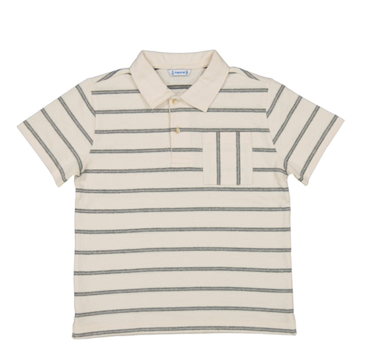 Striped Polo Shirt with Pocket