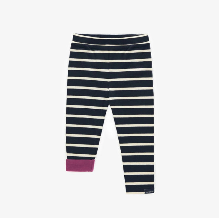 Reversible Striped Navy and White Legging