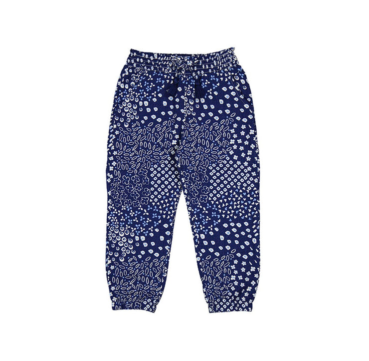 Ink Blue Printed Long Trousers