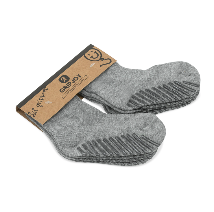 Light Grey Grip Socks - 4 pairs