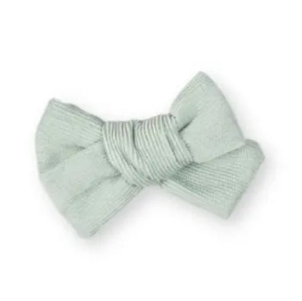 Corduroy Bow - Hair Clip For Children - Mint