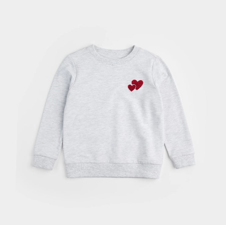 Heart to Heart Heather Grey Fleece Sweatshirt