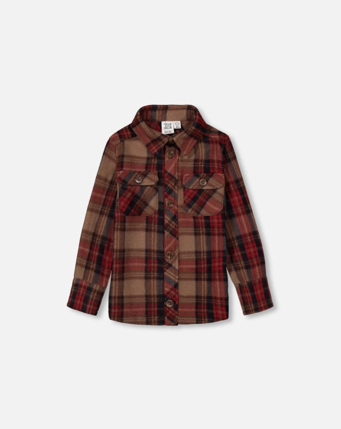 Soft Light Polar Shirt Caramel Plaid