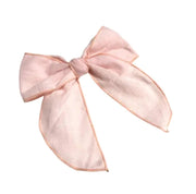 Big Linen Bow For Kids - Rose