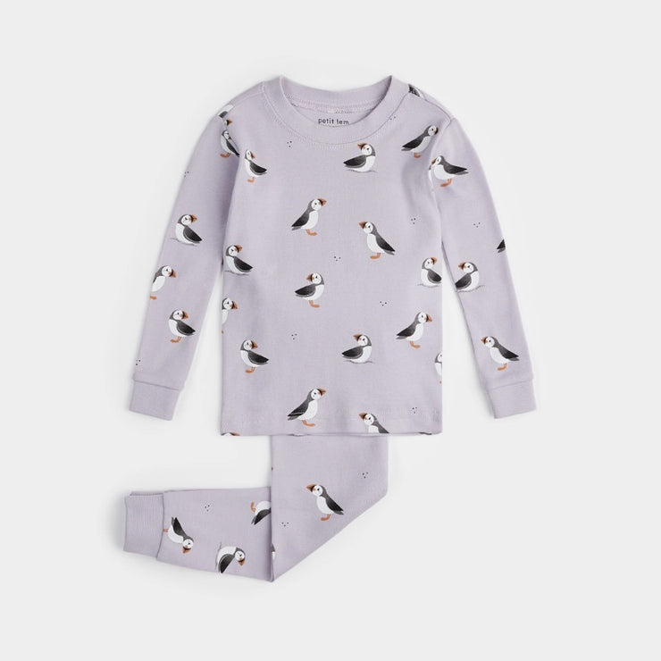 Puffin Print on Pale Lilac PJ Set
