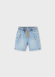 Soft Denim Shorts with Elastic Waistband
