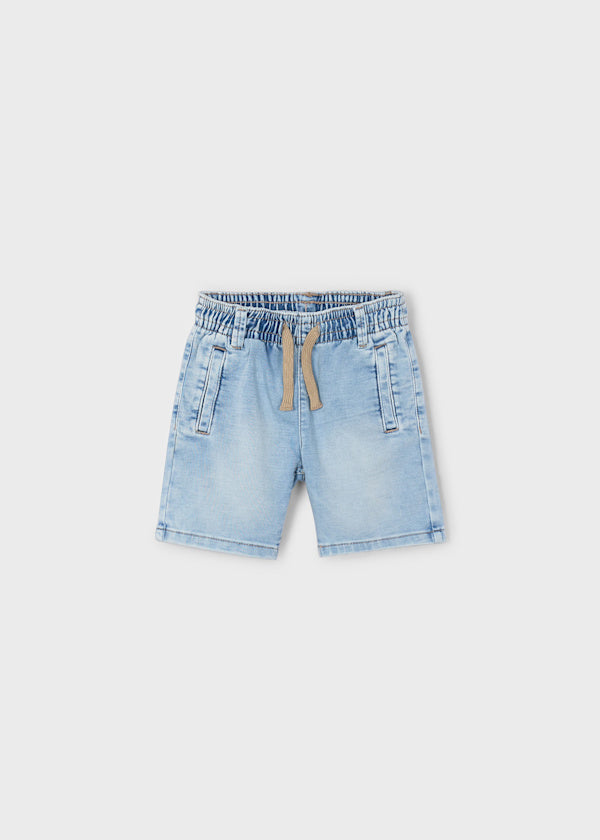 Soft Denim Shorts with Elastic Waistband