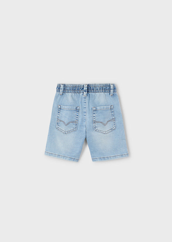 Soft Denim Shorts with Elastic Waistband