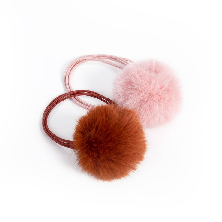 Duo of Elastics with Pompons - Lilac & Rust