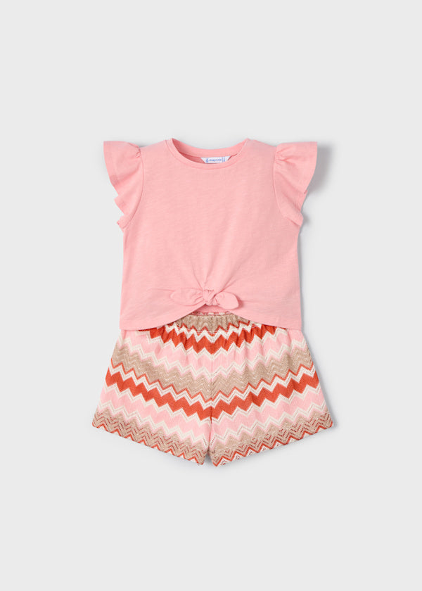 Zigzag Print Shorts and T-Shirt Set