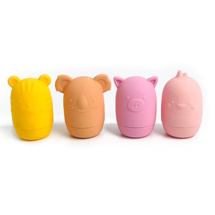 Bath Toys - Funny Animals in Yellows and Pinks