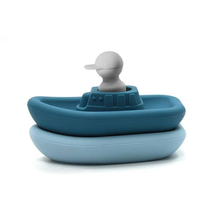 Bath Awakening Toy - Set of 2 Boats and 1 Captain in Blue