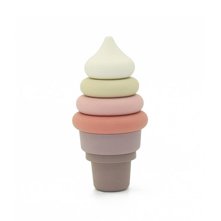Montessori Educational Toy - Stackable Silicone Ice Cream in Pale Pink