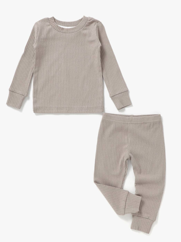 Ribbed Lounge Set | Mushroom