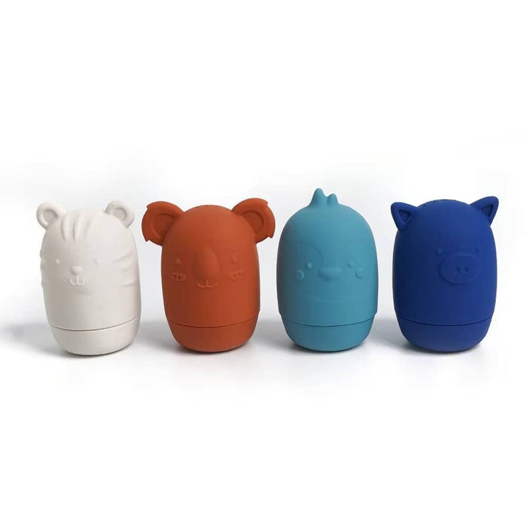 Bath Toys - Funny Animals in Blues and Neutrals