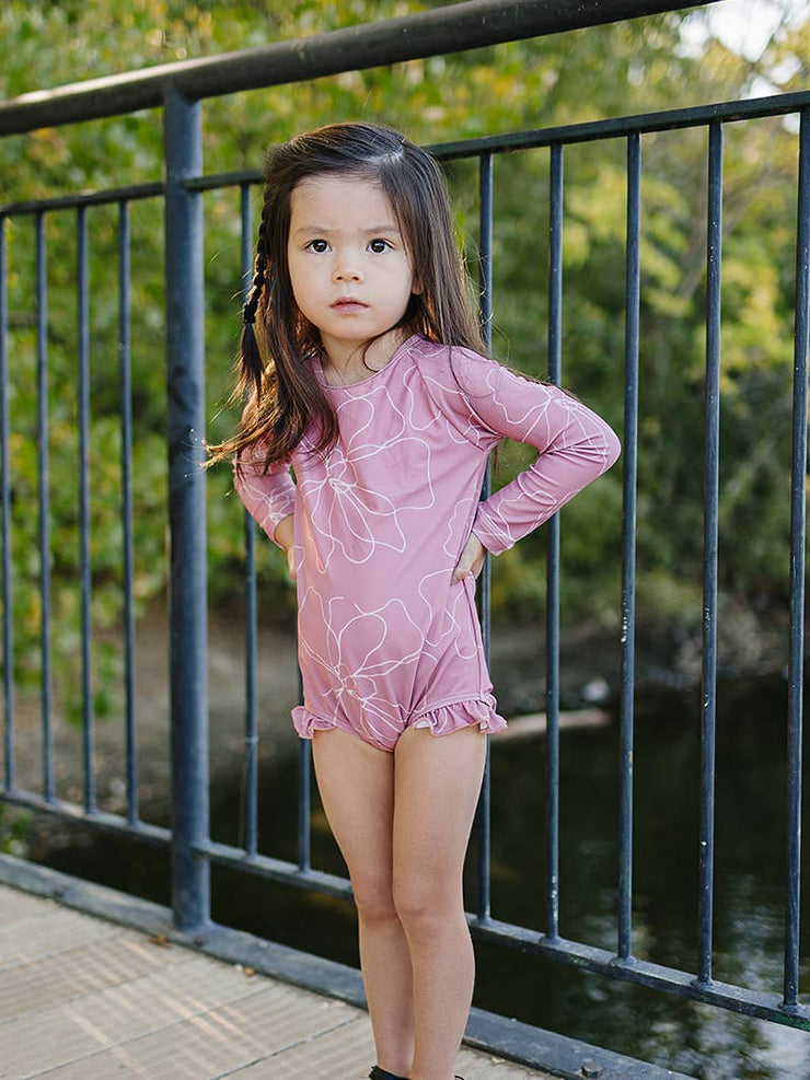 The "Olivia" Ruffle Rashguard Suit