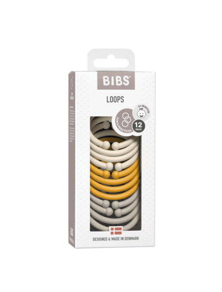 BIBS Loops 12 PK Ivory / Honey Bee / Sand ONE SIZE