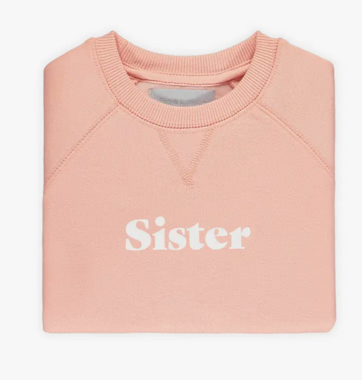 Coral Pink 'SISTER' Sweatshirt