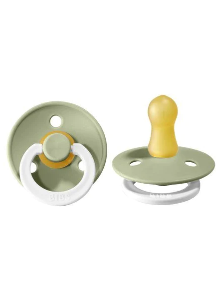 BIBS Pacifier Original COLOUR Latex 2 PK Sage GLOW