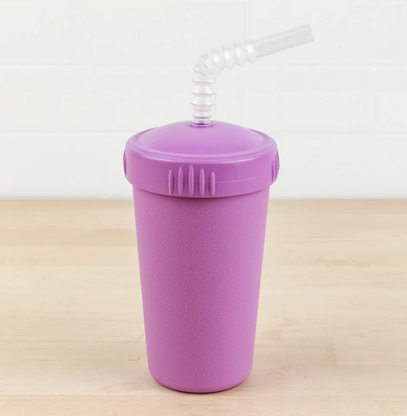 Purple Straw Cup with Lid & Straw